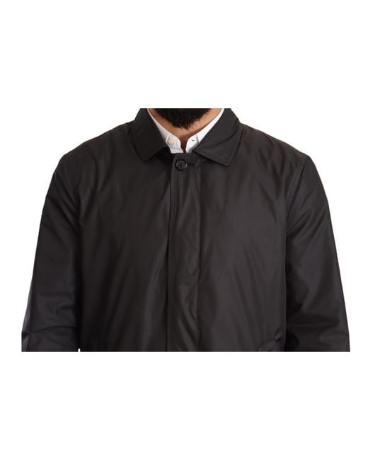 Dolce & Gabbana Black Elegant Trench Coat For Sophisticated for men