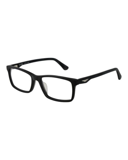 Police Black Cellulose Acetate Glasses (Frames) for men