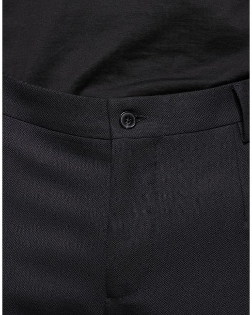 Dolce & Gabbana Black Wool Skinny Dress Formal Pants for men