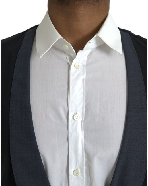Dolce & Gabbana Black Wool Waistcoat Dress Formal Vest for men