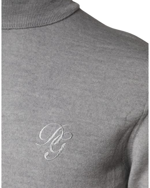 Dolce & Gabbana Gray Wool Knitted Pullover Sweater for men