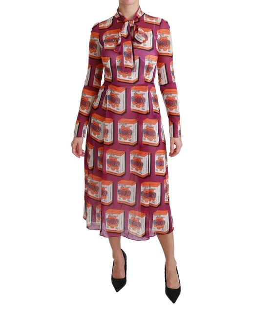 Dolce & Gabbana Red Silk Bellezza A-Line Gown Dress