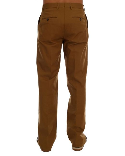 Dolce & Gabbana Brown Stretch Cotton Pants for men