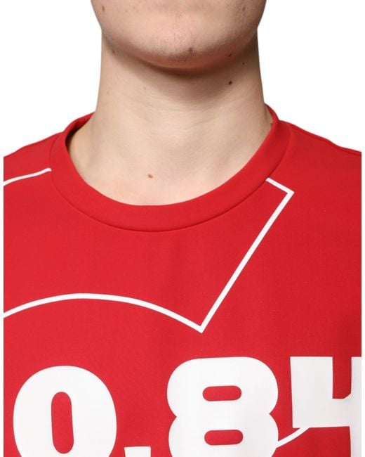 Dolce & Gabbana Red 0084 Graphic Tee Short Sleeve for men