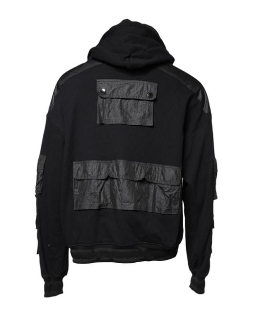 Dolce & Gabbana Black Multipocket Hooded Sweatshirt for men