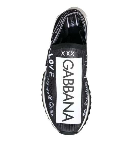 Dolce & Gabbana Multicolor Black White Sorrento Low Top Sneakers Shoes
