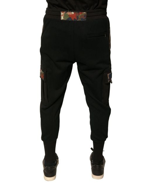 Dolce & Gabbana Black Cargo Joggers Casual Style Cotton for men