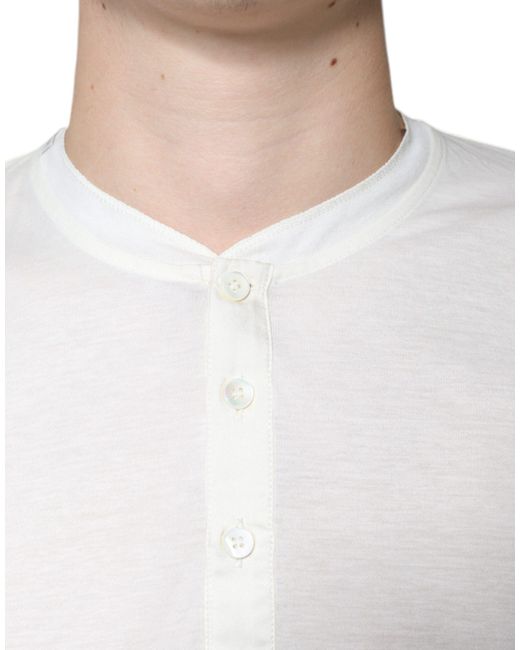 Dolce & Gabbana White Cotton Short Sleeves T-Shirt for men