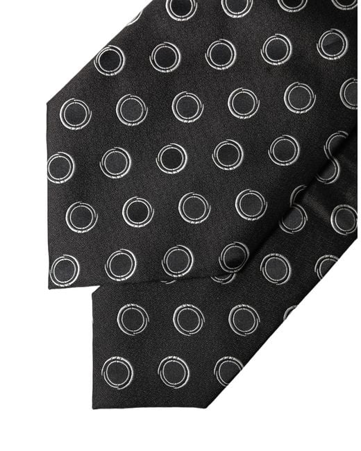 Dolce & Gabbana Black Polka Dot Silk Adjustable Neckwomen's Tie