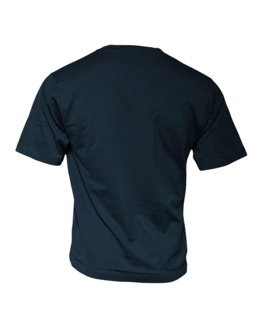 Dolce & Gabbana Blue Dg Logo Embroidered Tshirt for men