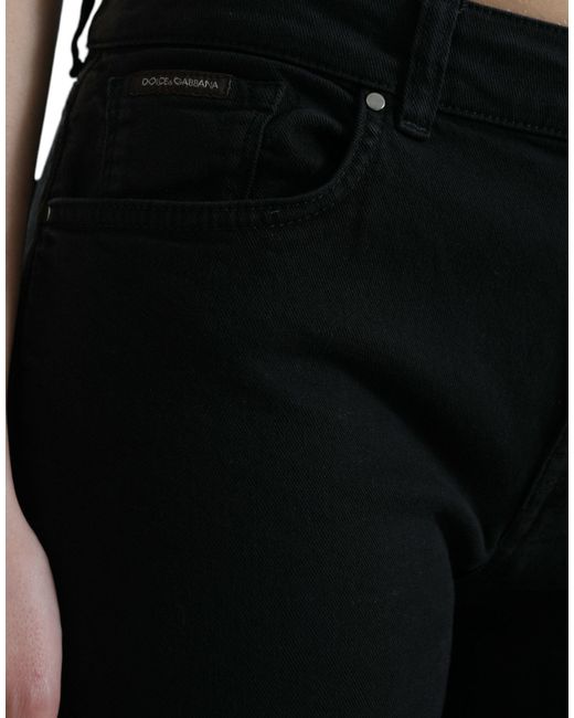 Dolce & Gabbana Skinny Cotton Stretch Denim Skinny Jeans in Black | Lyst