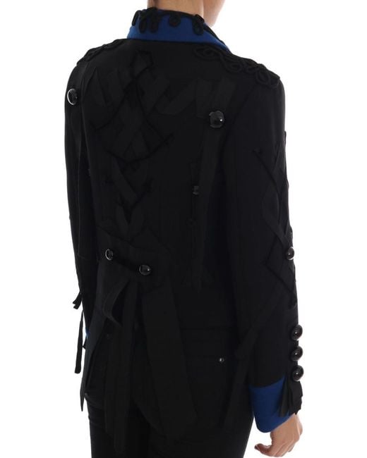 Dolce & Gabbana Black Wool Trench Jacket