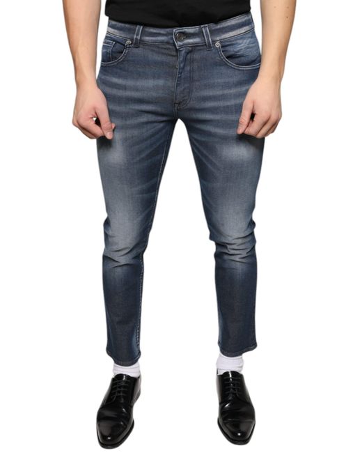 Dolce & Gabbana Blue Dark Washed Cotton Skinny Denim Jeans for men
