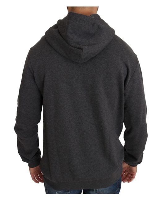 Dolce & Gabbana Black Hooded Crystal Heart Gun Sweater for men