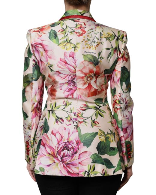 Dolce & Gabbana White Floral Doublebreasted Blazer