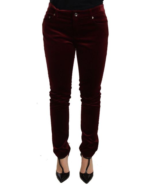 Dolce & Gabbana Black Brocade Skinny High Waist Pants