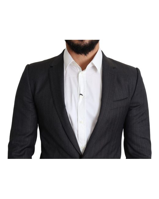 Dolce & Gabbana Blue Wool Single Breasted Coat Martini Blazer for men