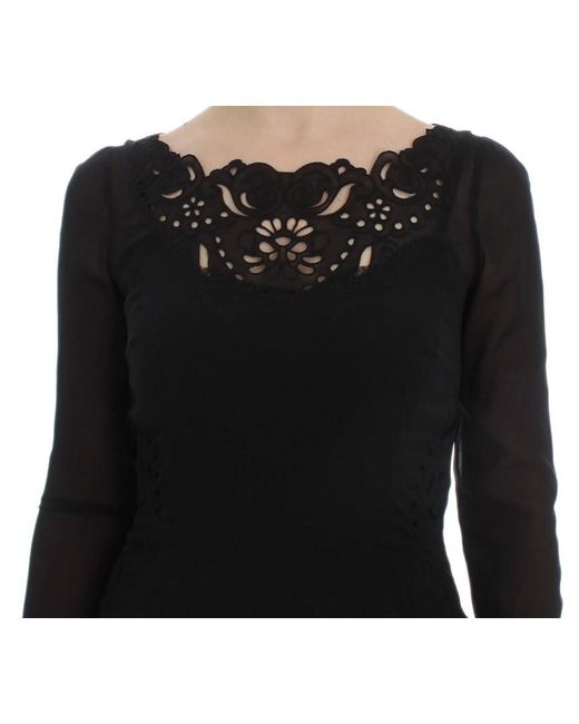 Dolce & Gabbana Black Silk Stretch Sheath Dress