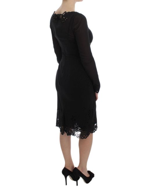 Dolce & Gabbana Black Silk Stretch Sheath Dress