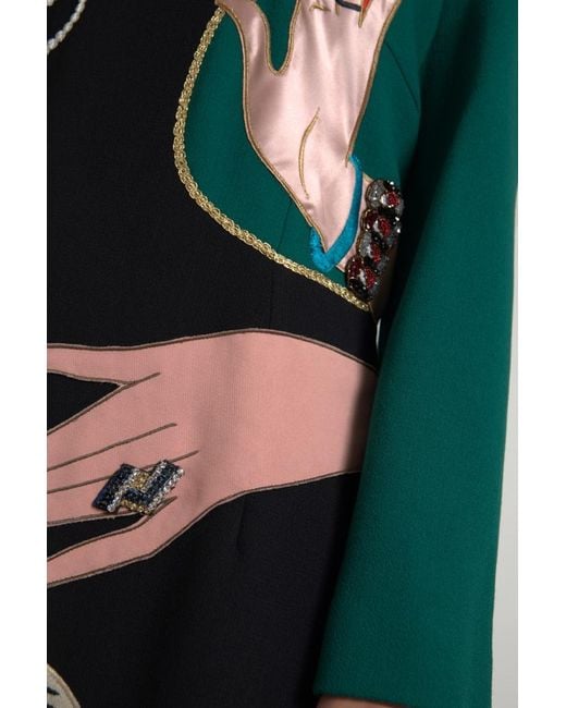 Dolce & Gabbana Black Long Sleeves A-Line Maxi Dress