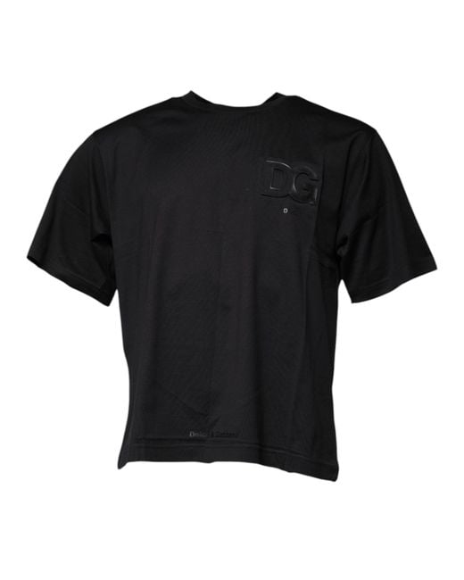 Dolce & Gabbana Black Dg Logo Tshirt Short Sleeves for men