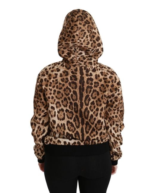 Dolce & Gabbana Black Hooded Studded Ayers Leopard Sweater