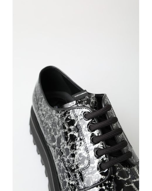 Dolce & Gabbana Black Derby Patent Leather Shoes for men