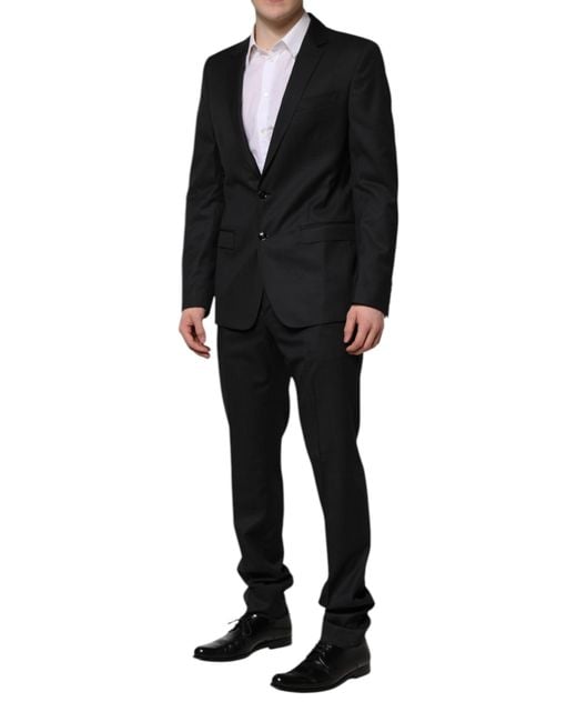 Dolce & Gabbana Black Martini 2 Pc Single Breasted Suit for men