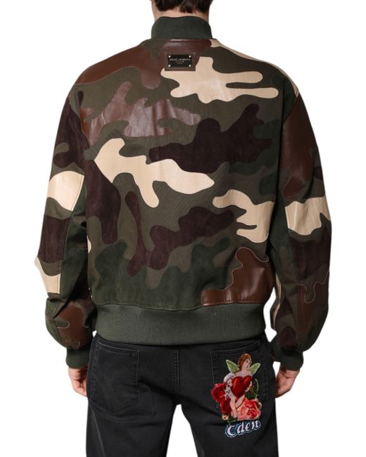 Dolce & Gabbana Black Cotton Bomber Full Zip Jacket for men