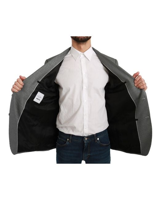 Dolce & Gabbana Gray Slim Fit Formal Martini Blazer for men