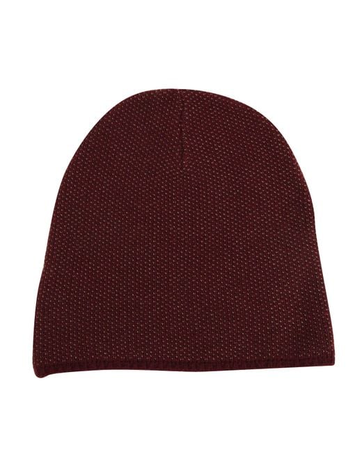 Gucci Red Wool Cashmere Cotton Medium Knit Beanie Hat With Logo