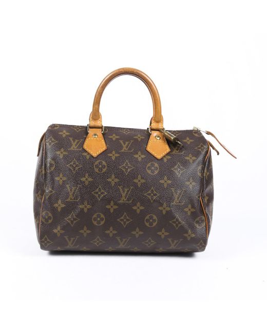 Louis Vuitton Canvas Vintage Speedy 25 Monogram Handbag in Brown - Lyst