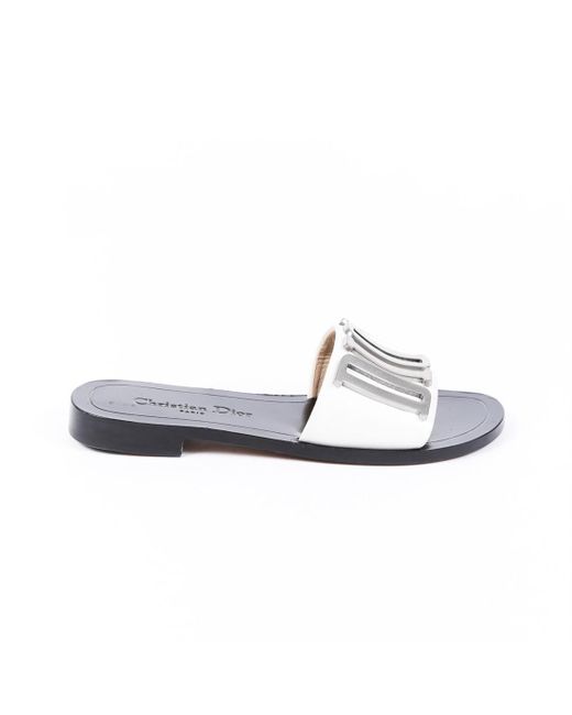 dior white flat sandals