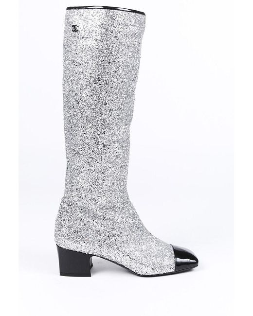 chanel metallic boots