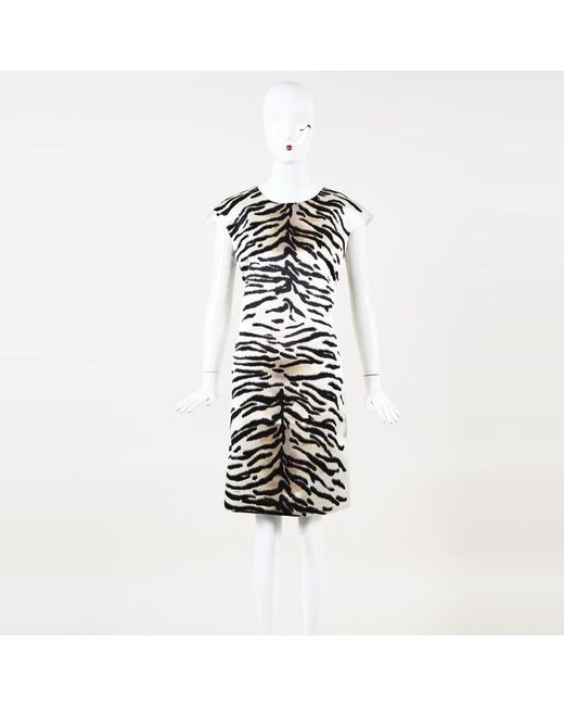 Women S White Zebra Print Silk Sheath Dress Women S White Zebra Print Silk Sheath Dress