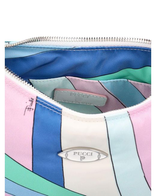 Emilio Pucci Blue Printed Nylon Shoulder Bag