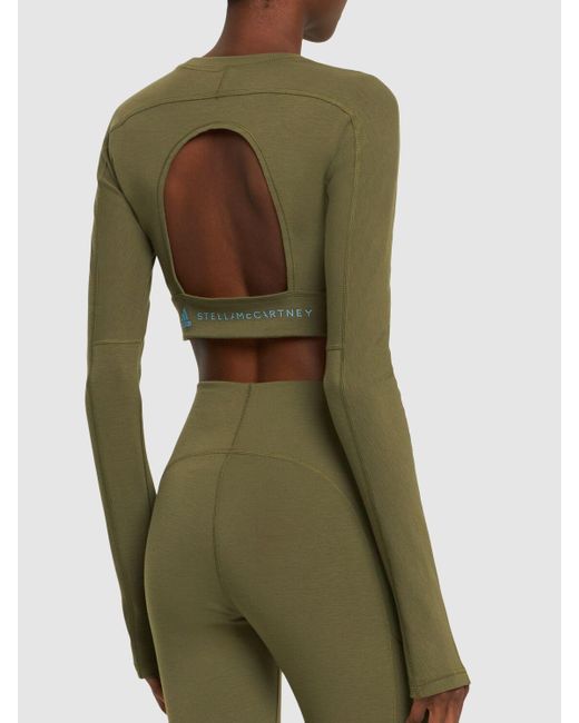 Adidas By Stella McCartney Green Asmc Truestrength Yoga Crop Top