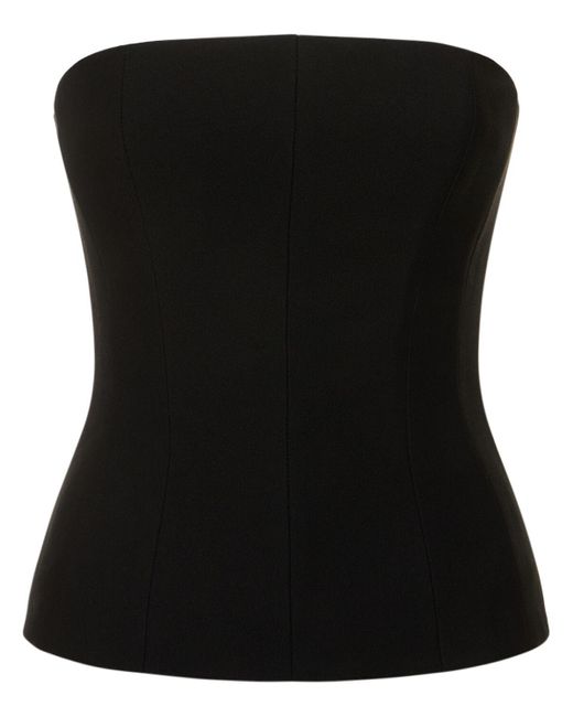 Monot Black Strapless Crepe Bustier Top