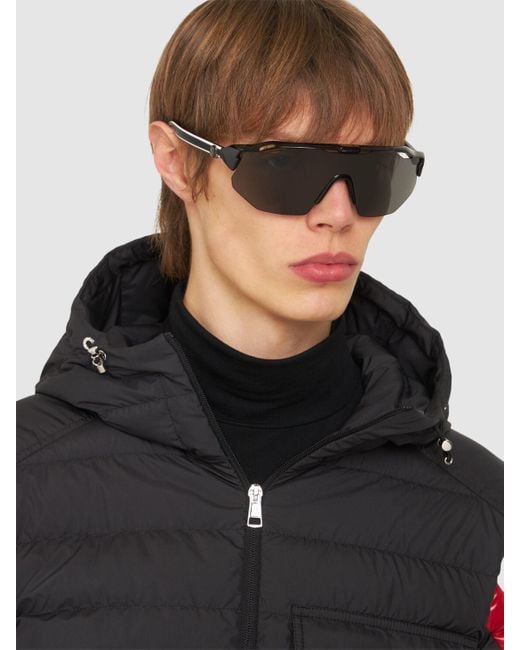 Moncler Gray Shield Acetate Mask Sunglasses for men