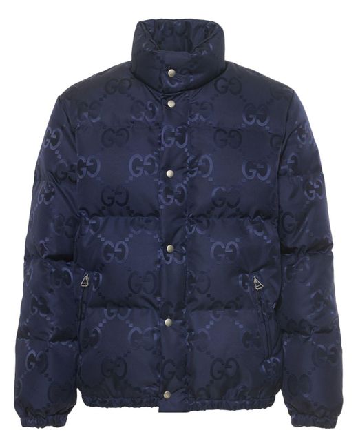 Gucci Jumbo gg Canvas Down Jacket in Blue for Men Lyst Australia