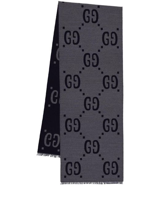 Bufanda de lana y seda Gucci de hombre de color Gray