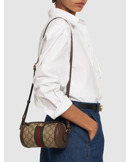 Gucci Brown Ophidia Canvas Shoulder Bag