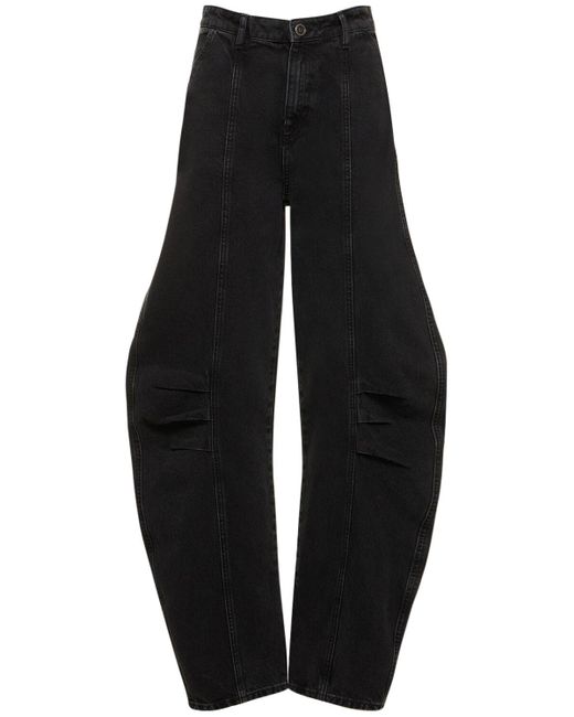 Pantaloni larghi in denim washed di ROTATE BIRGER CHRISTENSEN in Black