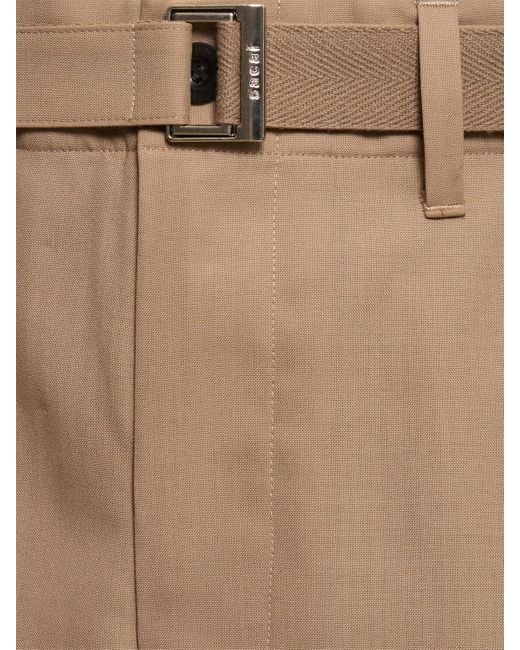 Sacai Natural Wool Blend Suiting Cargo Pants for men