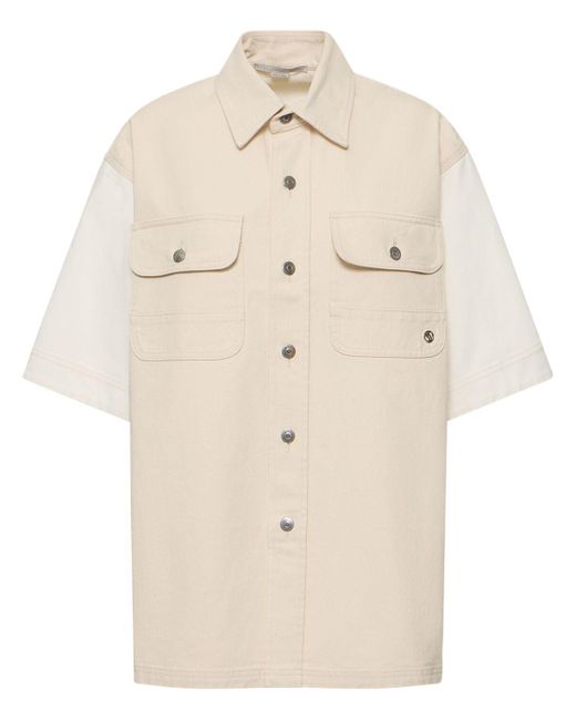 Stella McCartney Natural Denim Short Sleeve Shirt Jacket