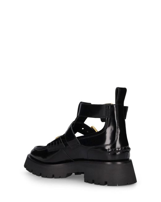 Alexander Wang Black Carter Lug Patent Leather Ankle Boots