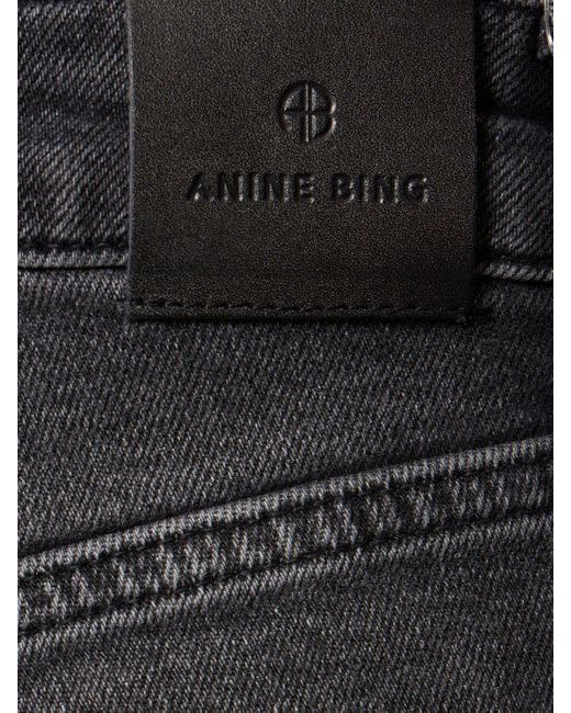 Anine Bing Gray Beck Stretch Cotton Straight Jeans
