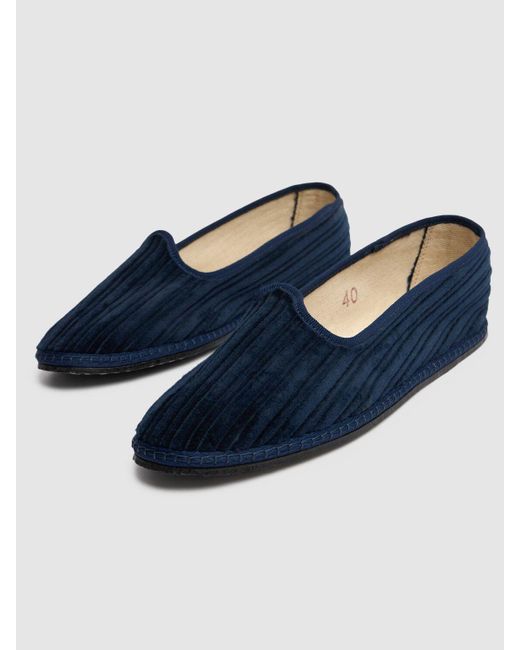 Vibi Venezia Blue 10mm Canaletto Velvet Slippers