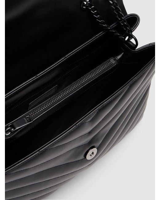 Saint Laurent Black Medium Tasche Aus Gestepptem Leder "loulou"