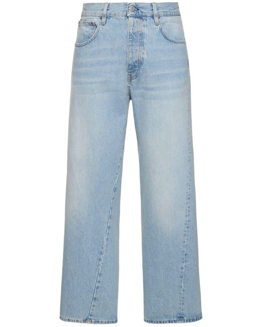 sunflower Blue L32 Wide Twist Denim Jeans for men